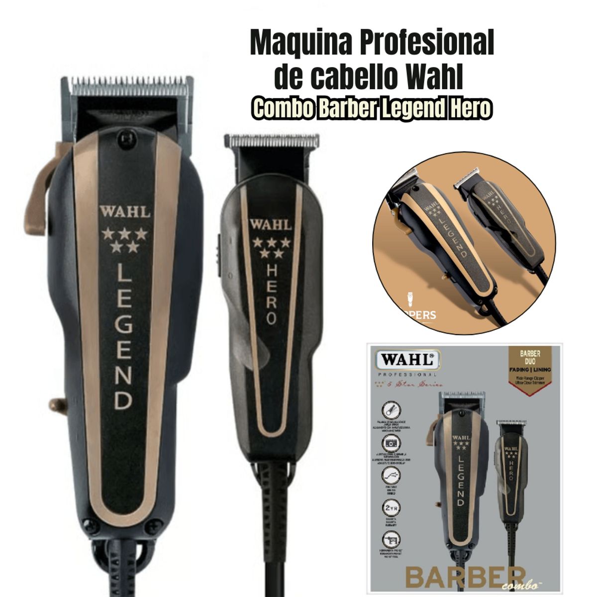 WAHL - Maquina Profesional Wahl Combo Barber