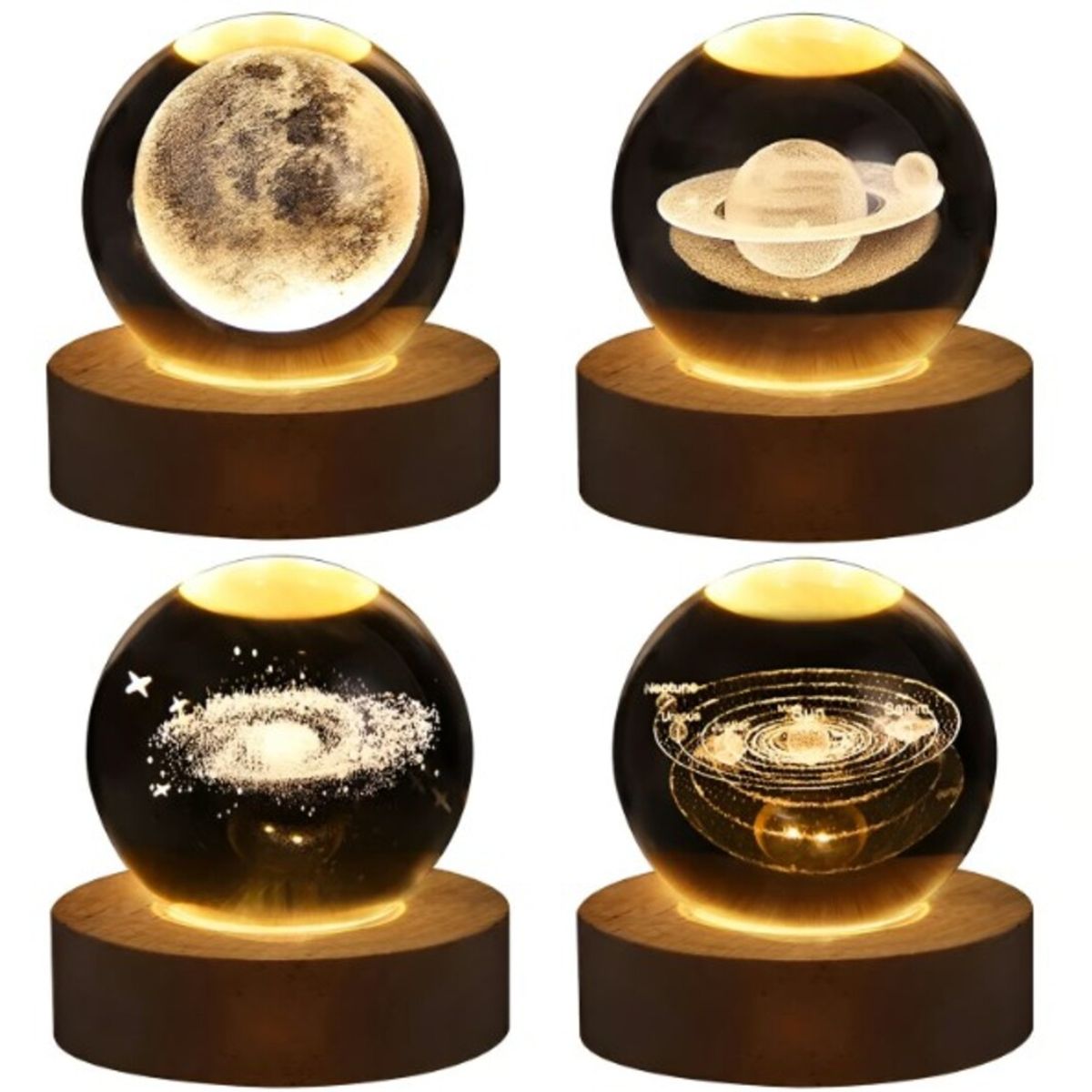 GENERICO - Lampara Diseño 3D Esfera Adorno Decoración Noctura Iluminacion - Galaxia