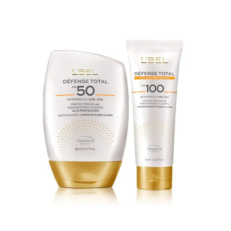 LBEL - Bloqueador Solar Defénse Total 50 + Protector Solar Défense Rostro y Cuerpo 100