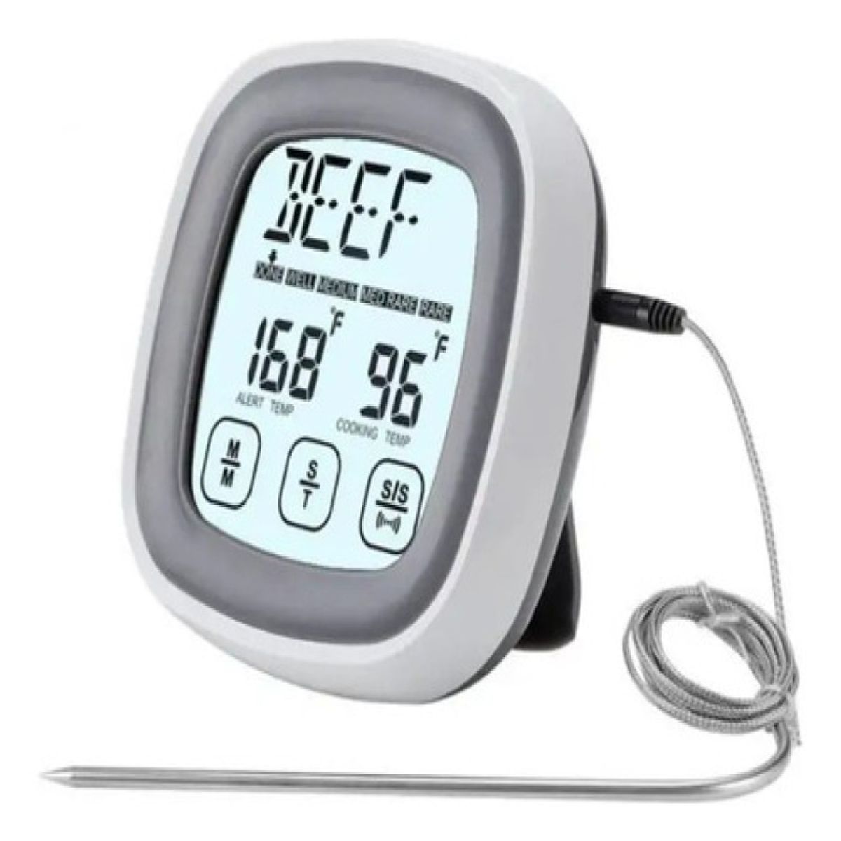 GENERICO - Termómetro Digital Cocina Carnes Pantall Táctil Temporizador