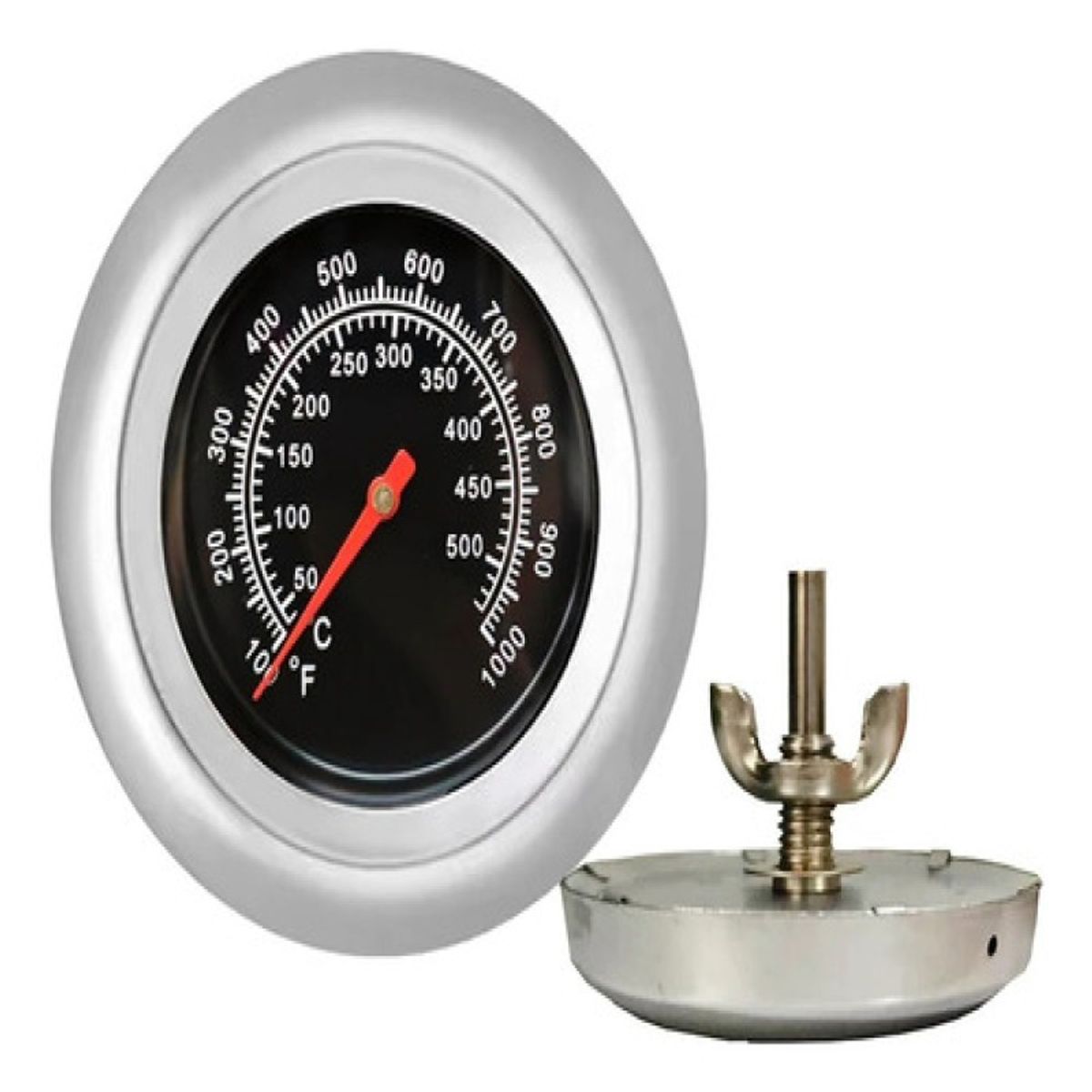 GENERICO - Termometro Horno Empotrar Pantalla Grande 76cm Acero 500°c