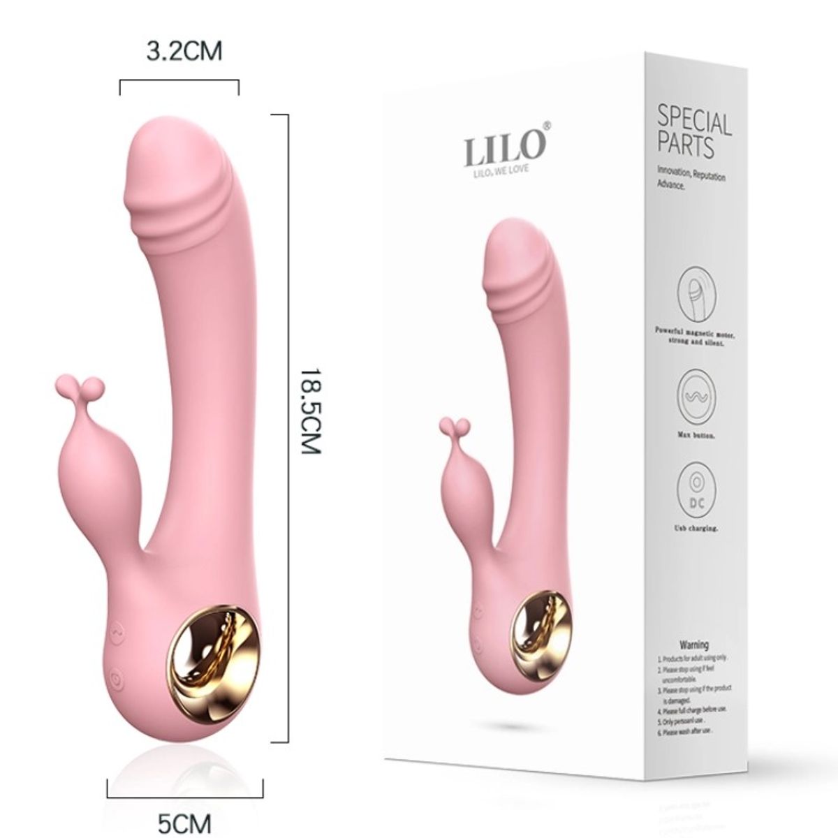 GENERICO - Potente Vibrador 10 modos graduable Doble placer