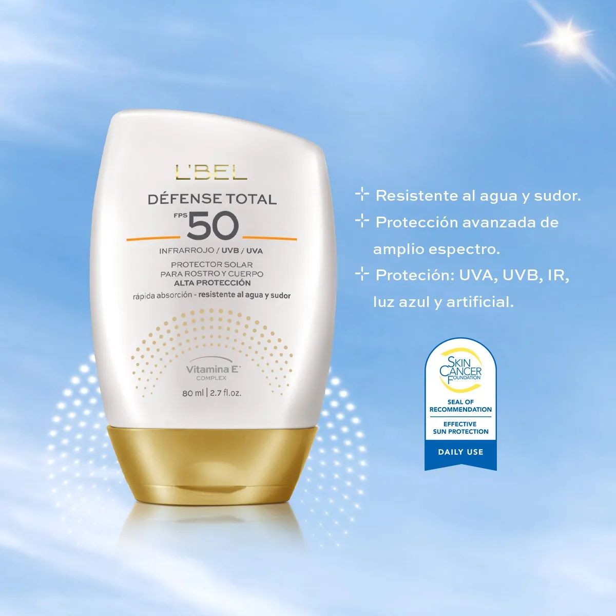 LBEL - Défense Total Protector Solar para Rostro y Cuerpo 80 ml EV