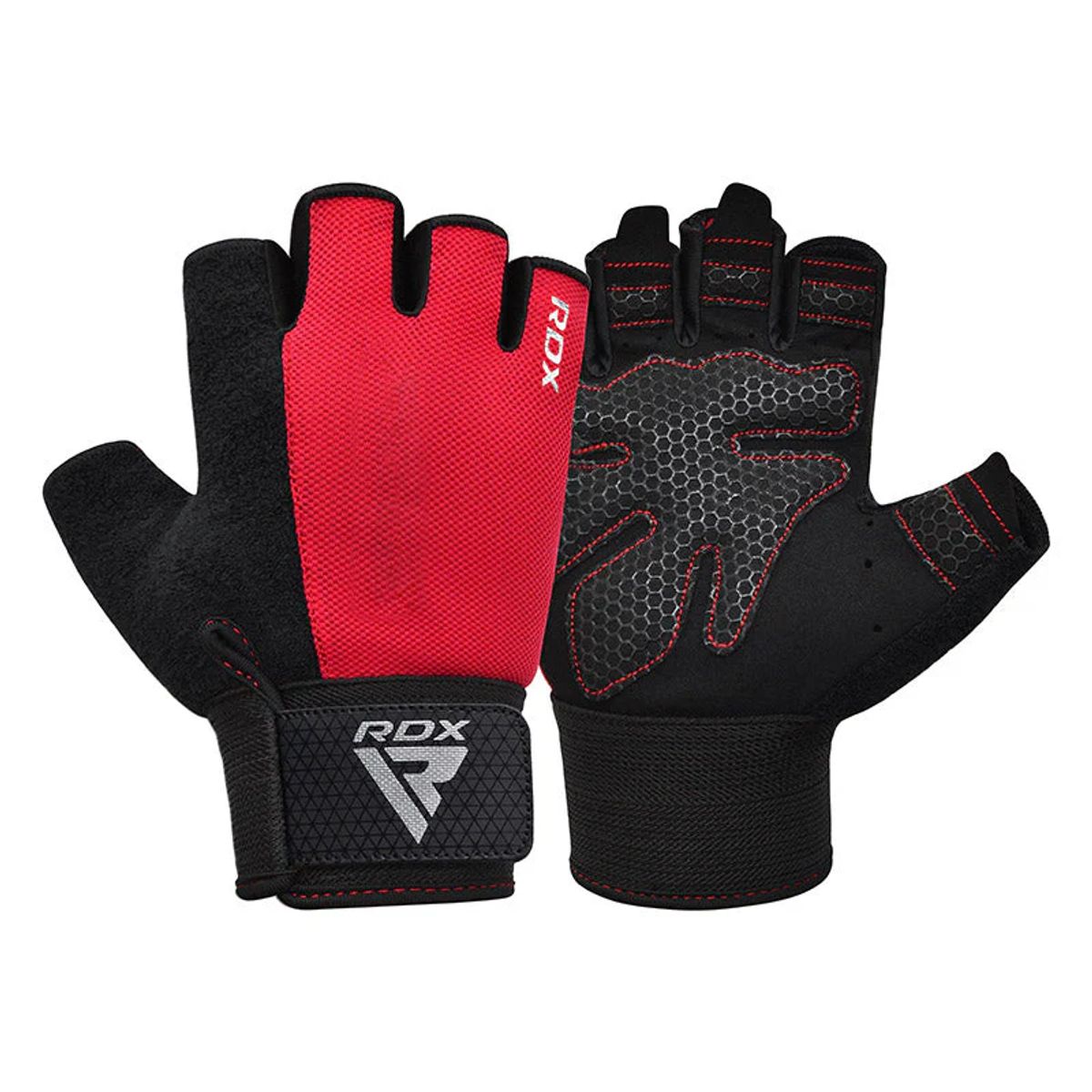 RDX - Guantes para Levantamiento de Pesas RDX W1H Plus Rojo - M