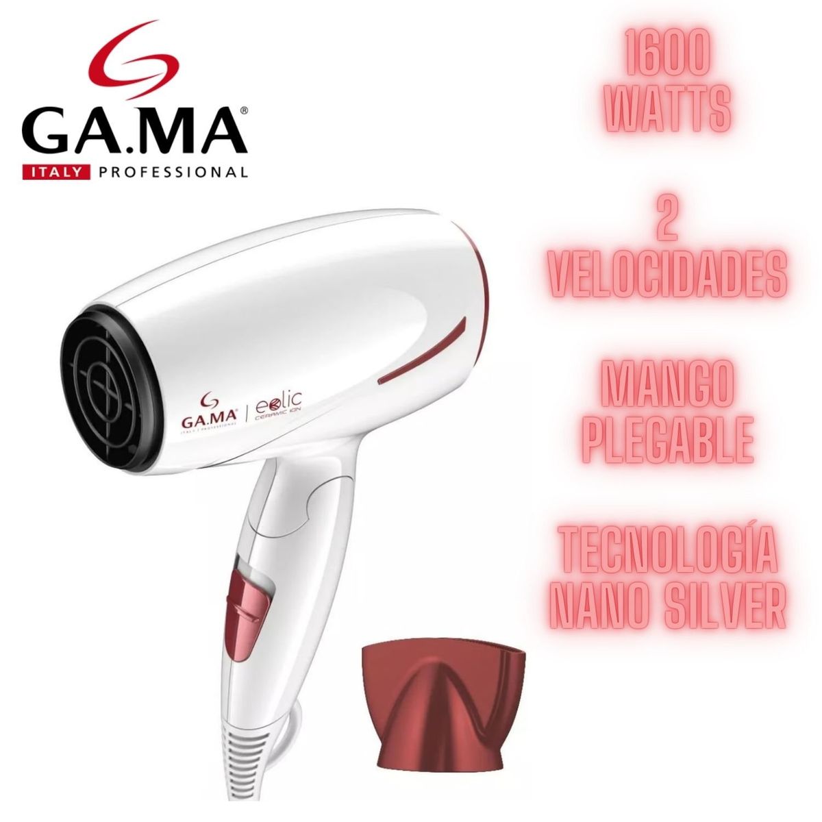 GAMA - Secadora Gama 2425 EOLIC Ceramic Ion 1600W 2 velocidades