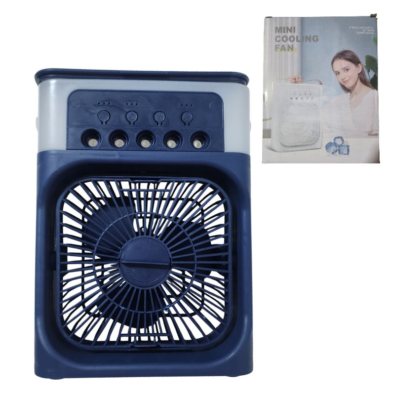 GENERICO - Ventilador Recargable 3 en 1 con Luz LED - Azul