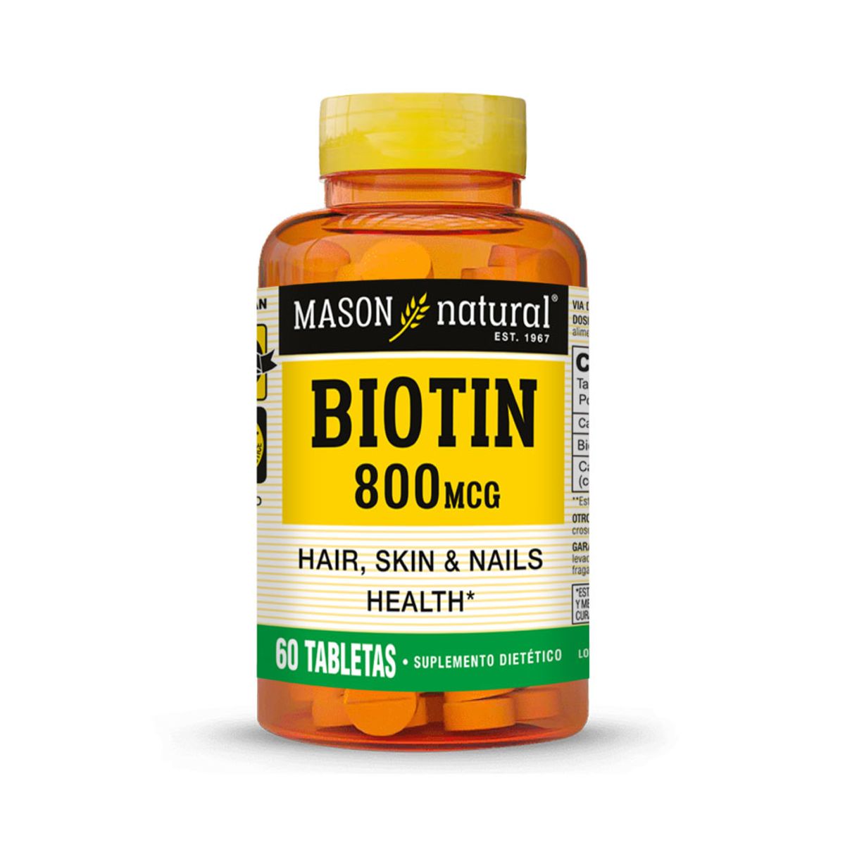 MASON NATURAL - Biotina 800 MCG - Mason Natural - 60 tabletas