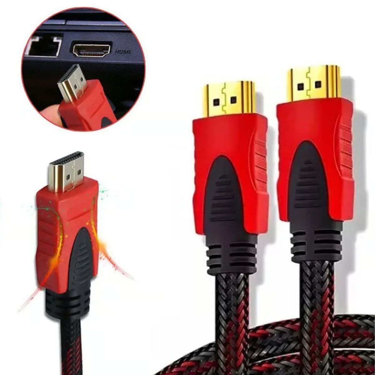 OEM - Cable HDMI - HDMI 5 Metros Trenzado Con Doble Filtro Full HD 3D V14