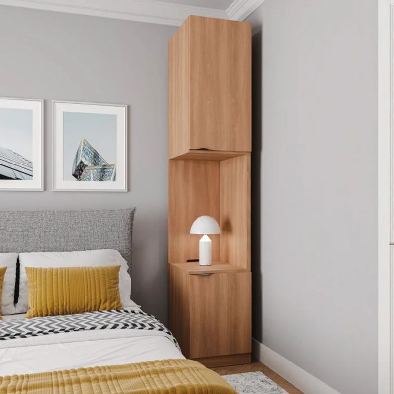 R&R MUEBLES - Velador Estante Kishika Marrón R&R MUEBLES