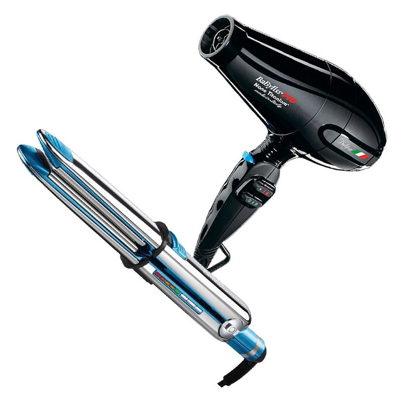 BABYLISS PRO - Combo BabylissPro Alisadora Optima 3100 y Secador Portofino Negro