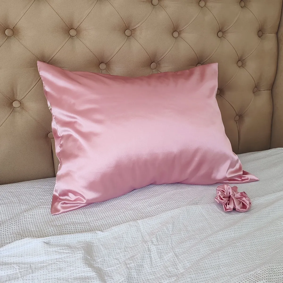 GENERICO - Funda de Almohada de Satín Antifrizz 50x70 cm - Palo Rosa