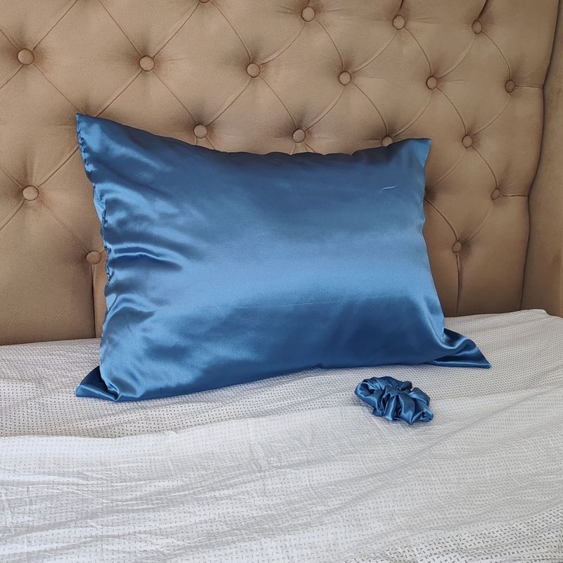 GENERICO - Funda de Almohada de Satín Antifrizz 50x70 cm - Acero