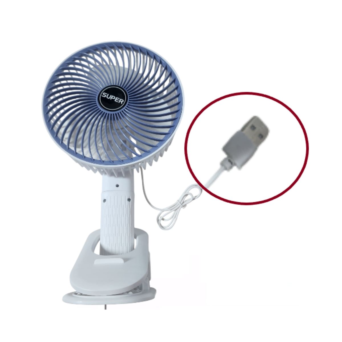 GENERICO - Ventilador con clip y soporte para teléfono - Cod 270