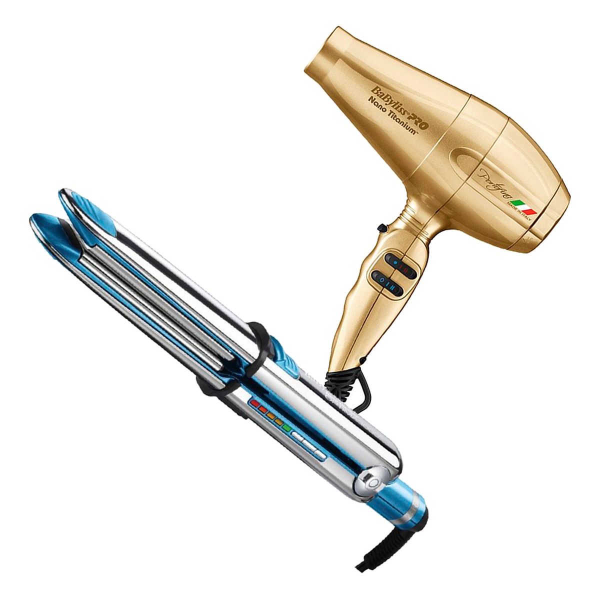 BABYLISS PRO - Combo BabylissPro Alisadora Optima 3100 y Secador Portofino Dorado