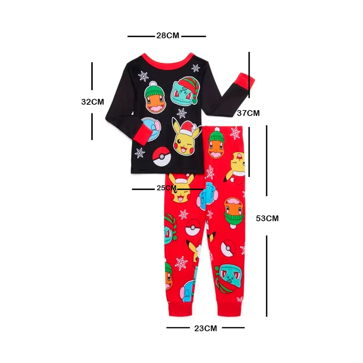POKEMON - Pokemon Conjunto Pijama Christmas Talla 4