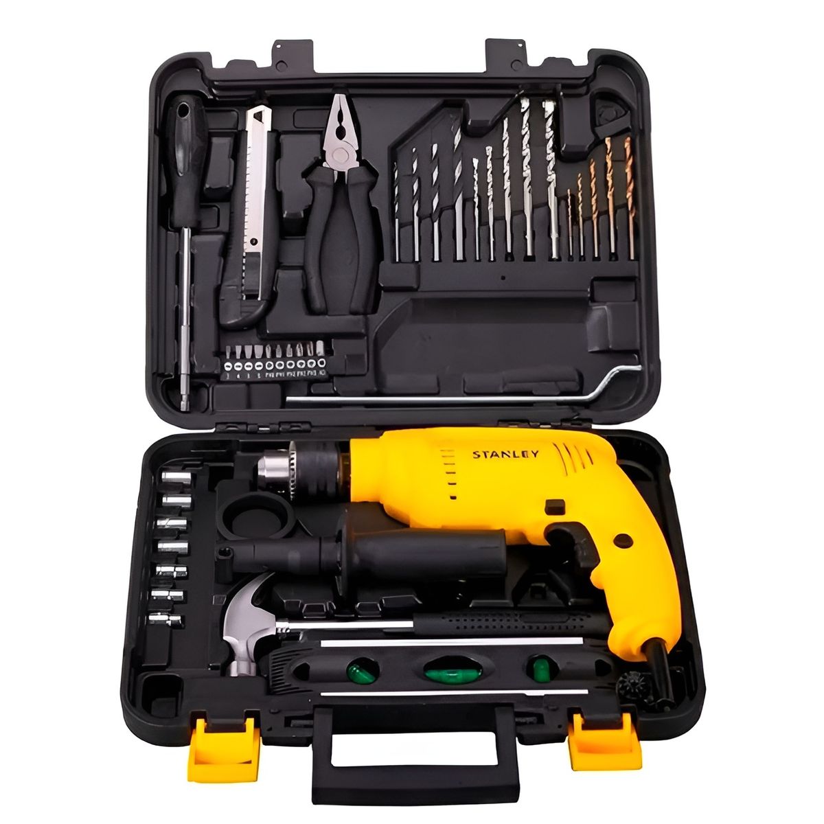 STANLEY - Taladro percutor 600W + 37 piezas STANLEY