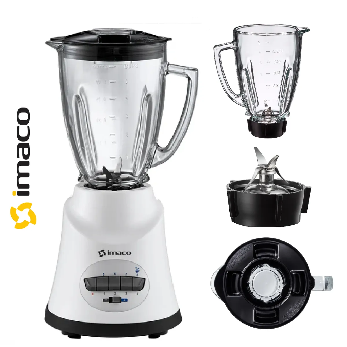 IMACO - Licuadora Vaso De Vidrio 500W Imaco BL8155