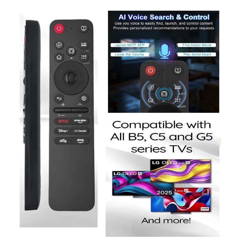 LG - Nuevo Control LG Magic Remote - MR25GA control de voz ( 2025 )