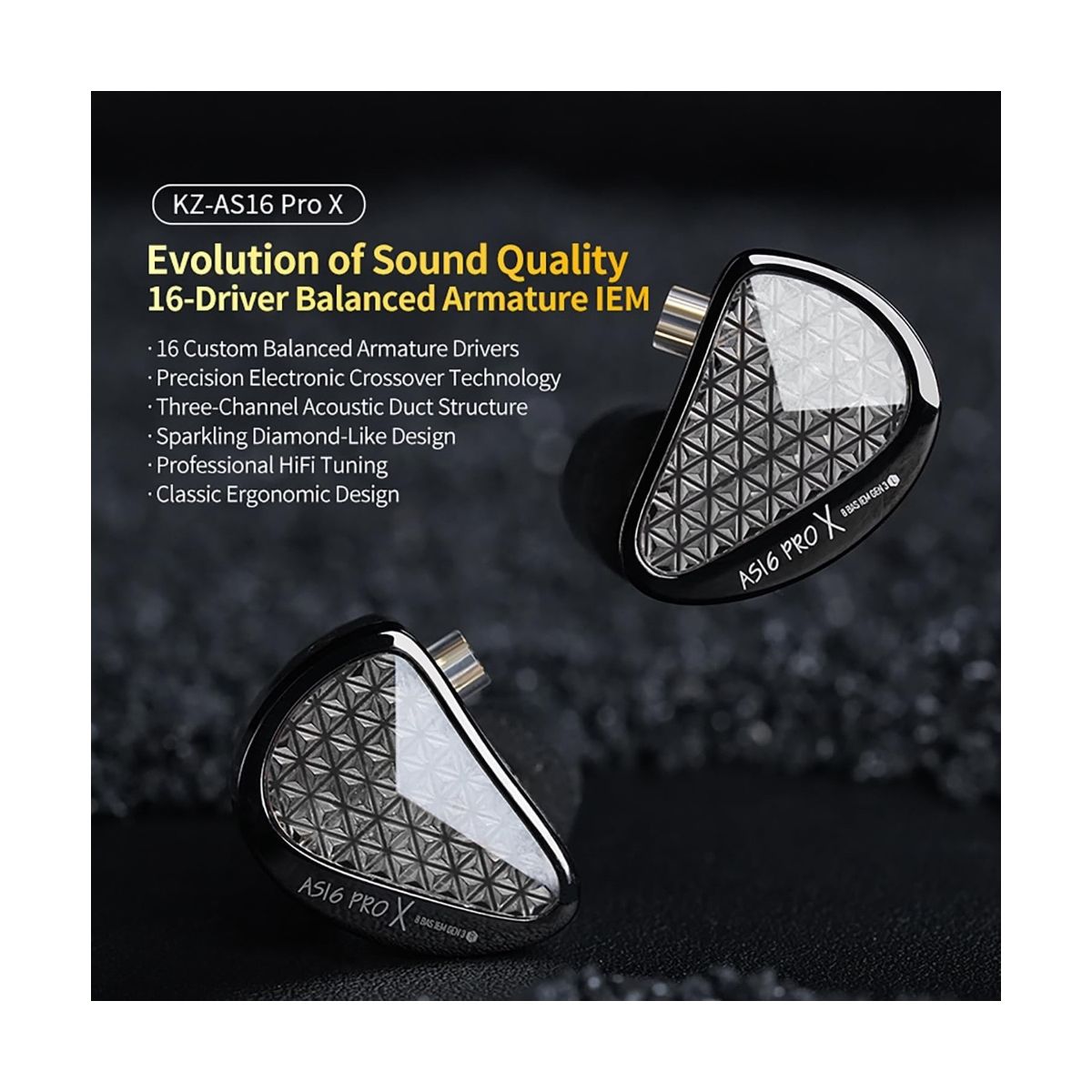 KZ - Audifono Kz AS16 Pro X 16BA IEM HiFi Profesional