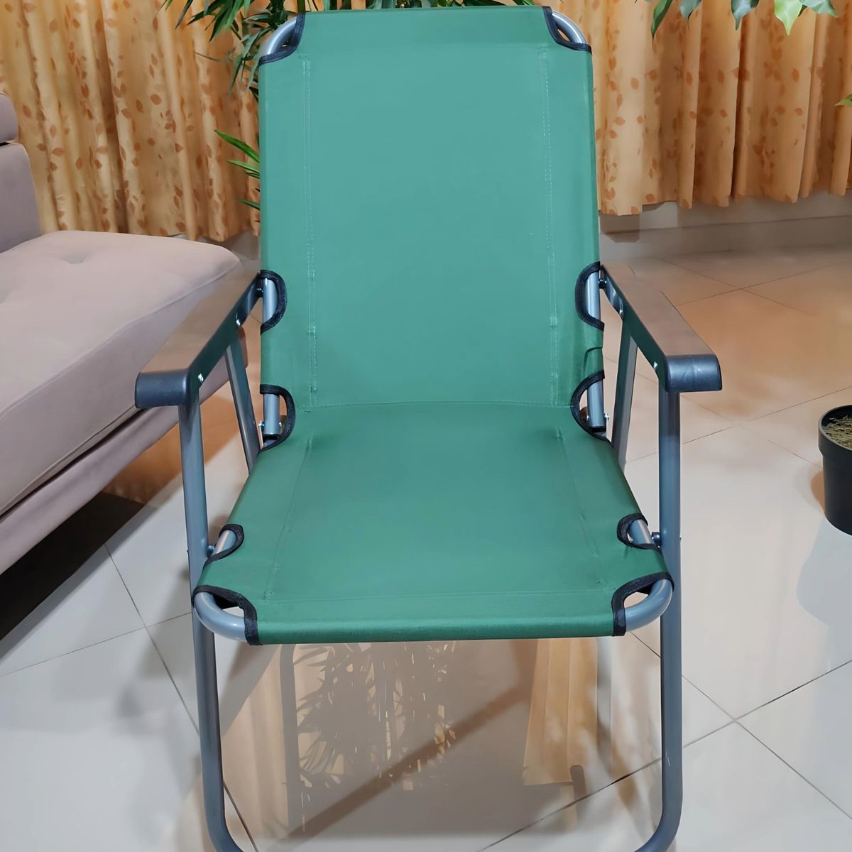 GENERICO - SILLA PLEGABLE PARA EXTERIOR RECLINABLE PLAYERA TERRAZA VERDE