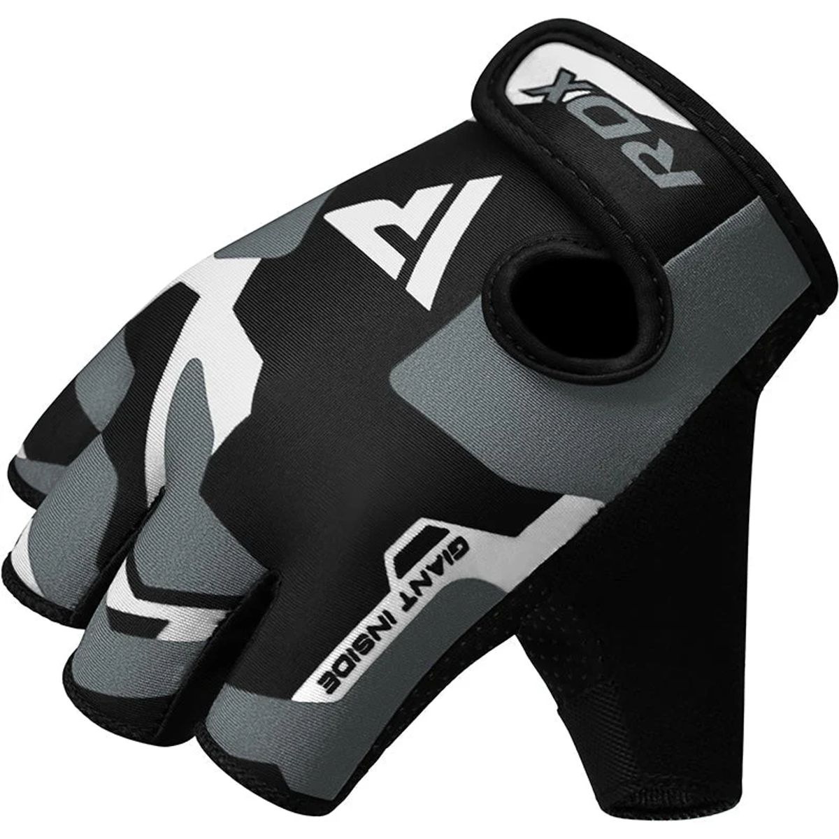 RDX - Guantes para Levantamiento de Pesas Sublimados F6 Gris - M