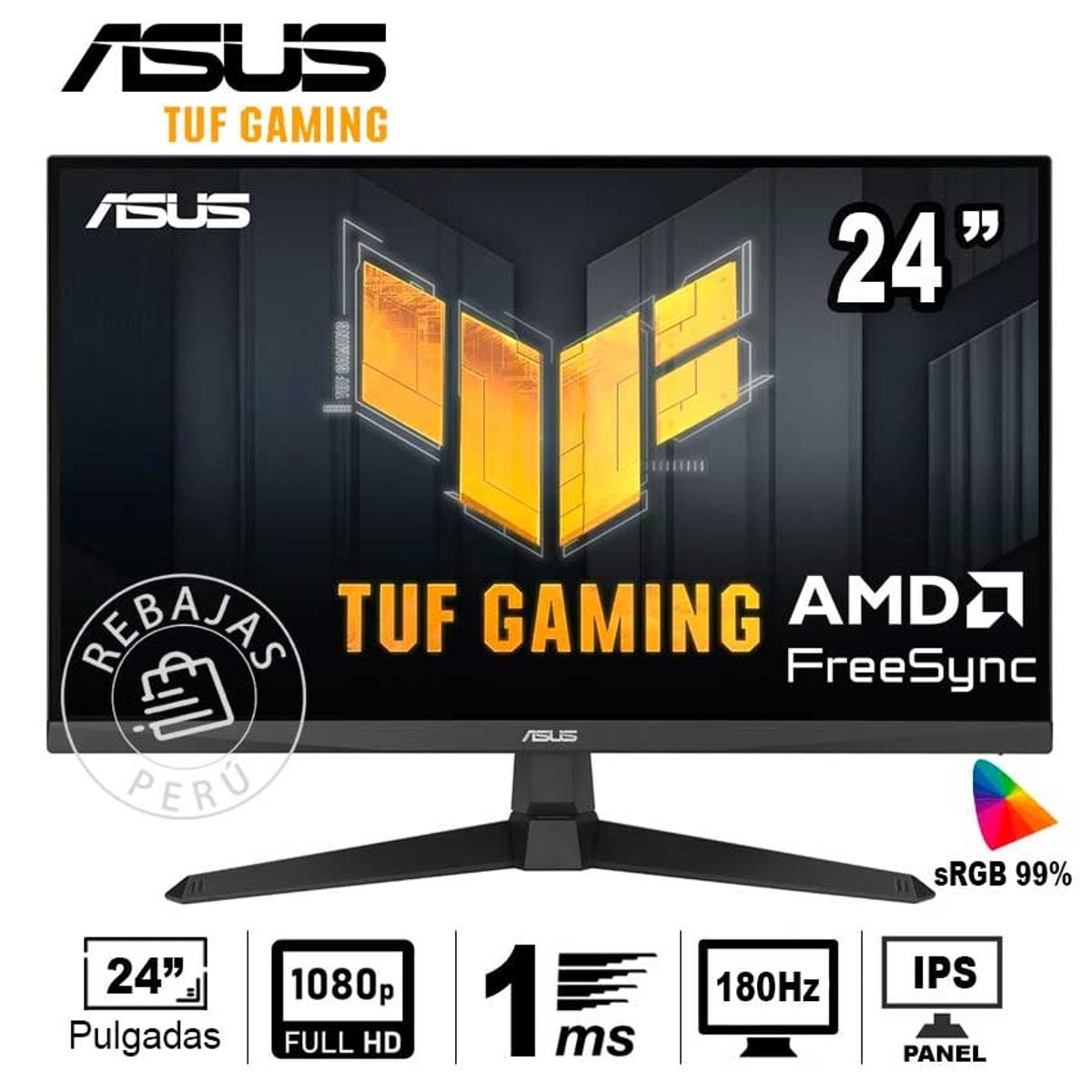 ASUS - Monitor TUF Gaming VG249Q3A 24 FHD 180Hz IPS FreeSync 1ms
