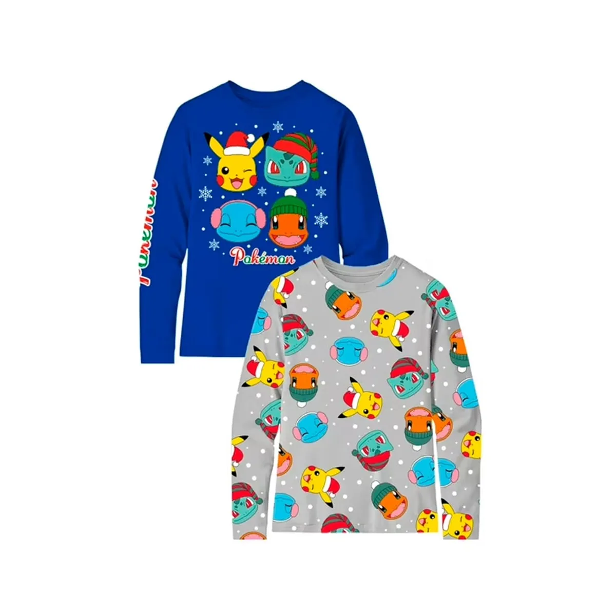 POKEMON - Pokemon Set de Polos Manga Larga Navidad XS