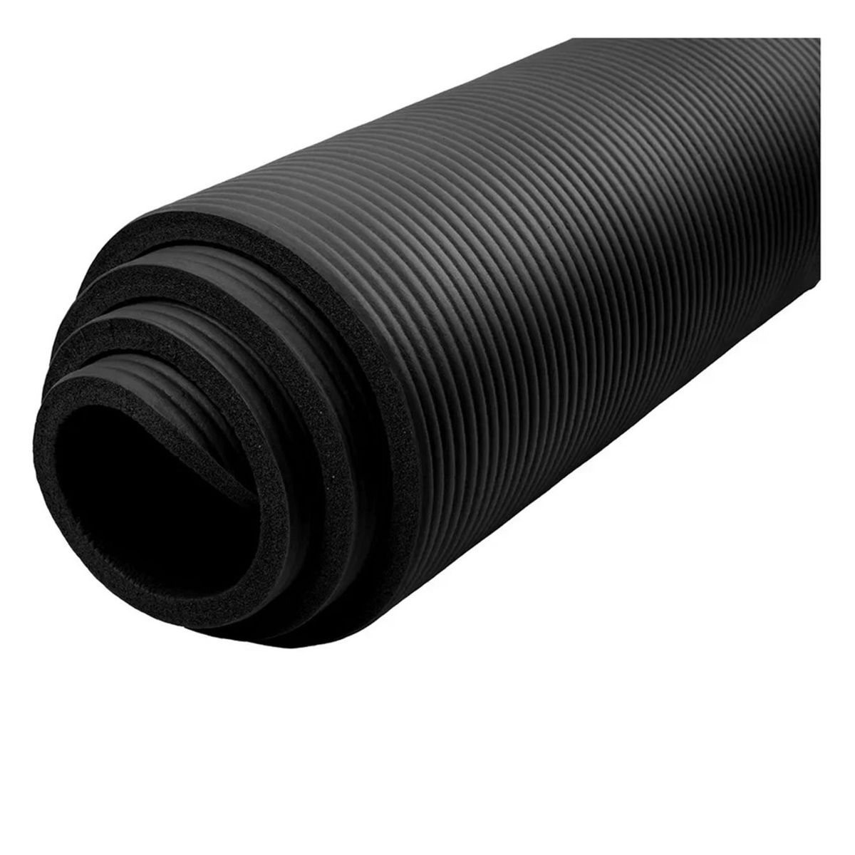 GENERICO - Colchoneta Mat de Yoga de 15 mm + Correa transportable Negro