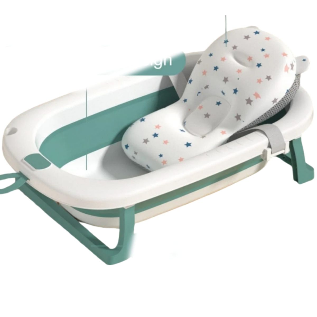 EBABY - Cuna Colecho MARION+ Colchón para cuna CELESTE + TINA VERDE