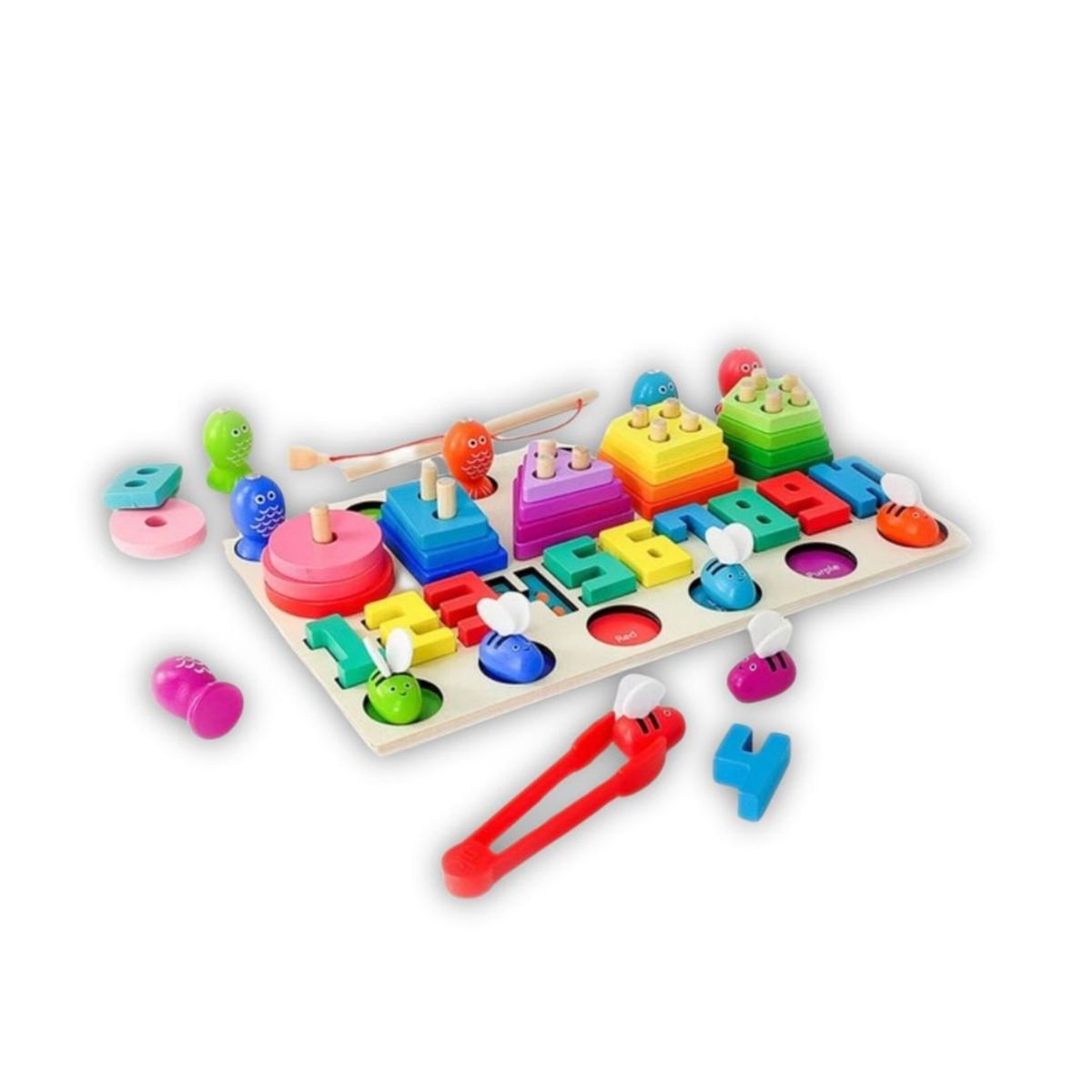 GENERICO - Tablero Interactivo Montessori Letras Números Pesca Y Figuras