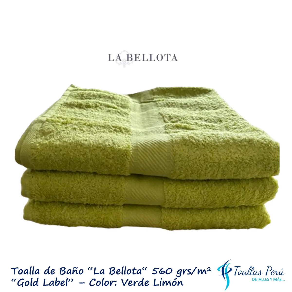 LA BELLOTA - Toalla de Baño "Gold Label" 560 grs/m2 "La Bellota" - Verde Limón