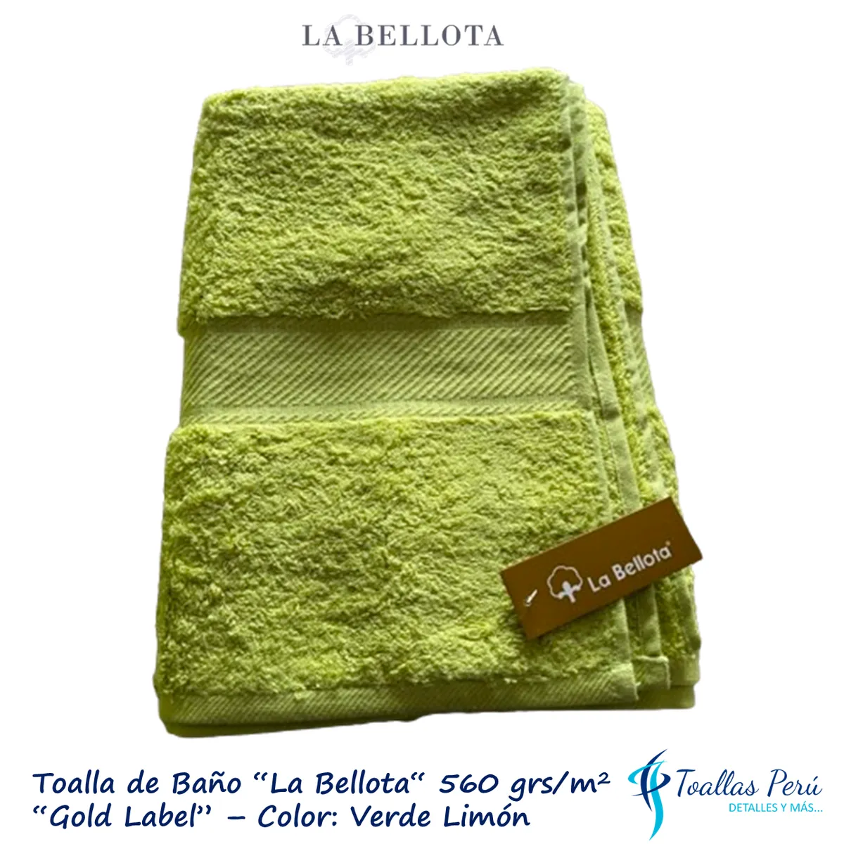 LA BELLOTA - Toalla de Baño "Gold Label" 560 grs/m2 "La Bellota" - Verde Limón
