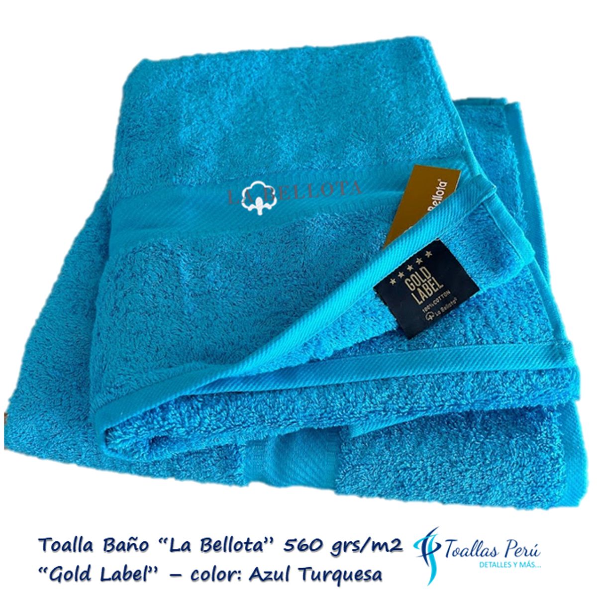 LA BELLOTA - Toalla de Baño "Gold Label" 560 grs/m2 "La Bellota" - Azul Turquesa