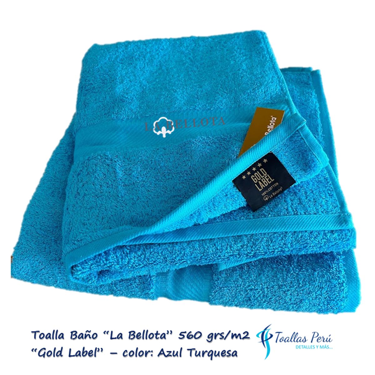 LA BELLOTA - Toalla de Baño "Gold Label" 560 grs/m2 "La Bellota" - Azul Turquesa