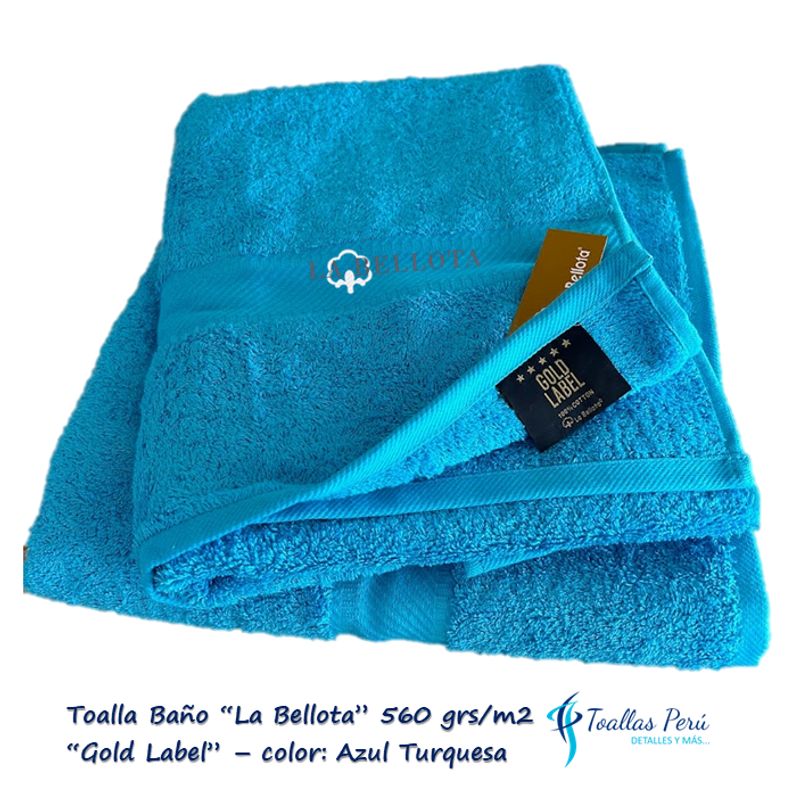 LA BELLOTA - Toalla de Baño "Gold Label" 560 grs/m2 "La Bellota" - Azul Turquesa