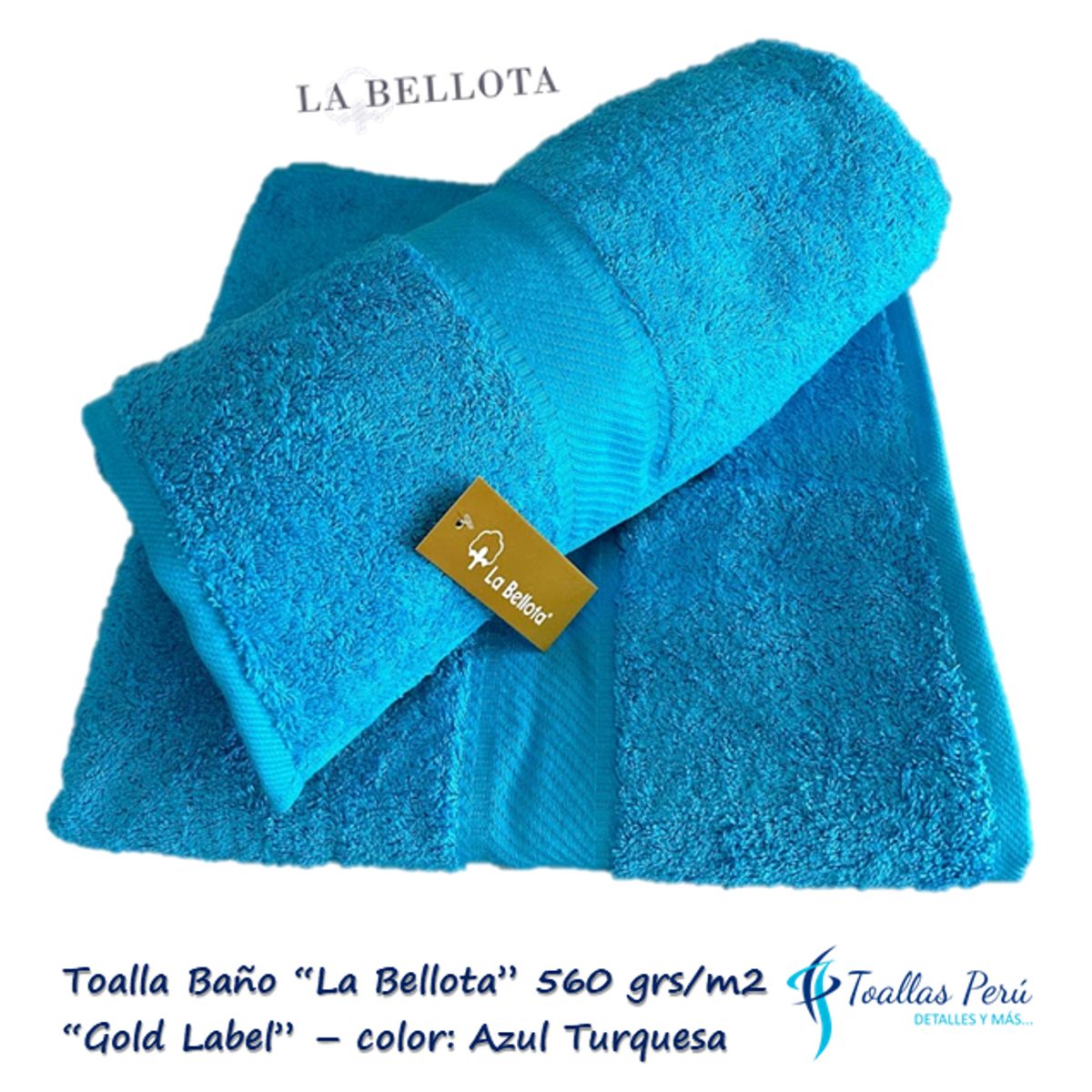 LA BELLOTA - Toalla de Baño "Gold Label" 560 grs/m2 "La Bellota" - Azul Turquesa