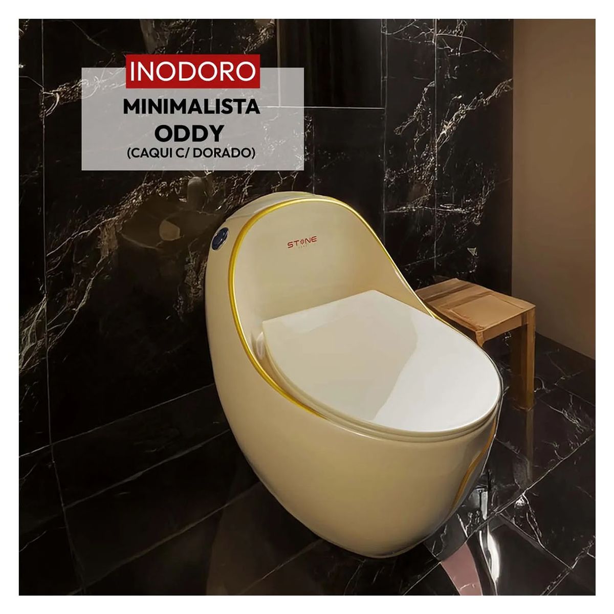 STONE - INODORO MINIMALISTA ODDY CAQUI-DORADO STONE