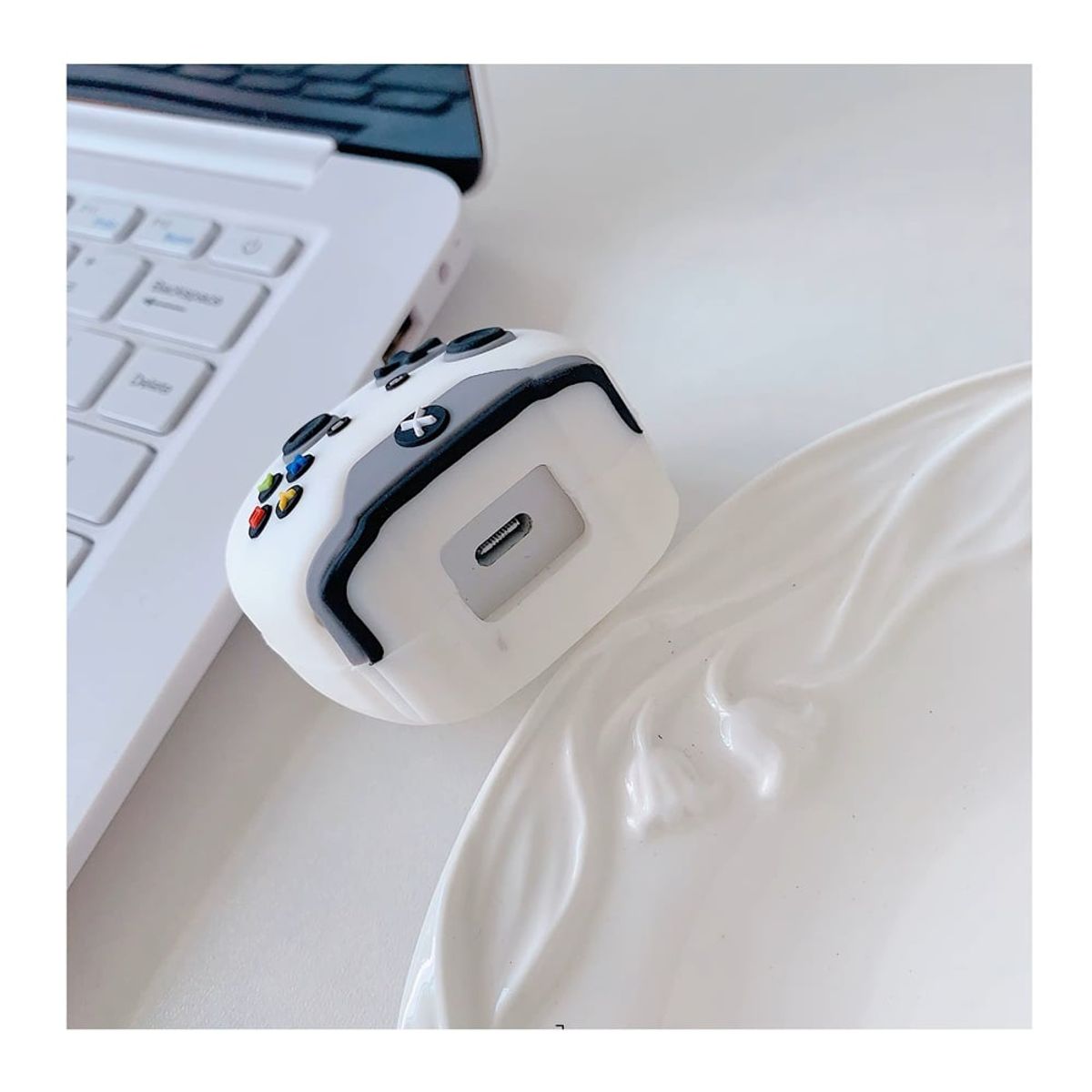 GENERICO - Funda De Silicona Protector Para Cargador Iphone 20w Videojuego Blanco