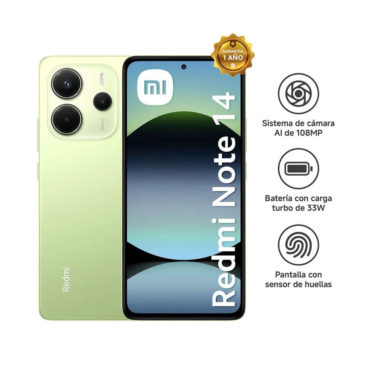 XIAOMI - CELULAR XIAOMI REDMI NOTE 14 4G 256GB 8GB VERDE