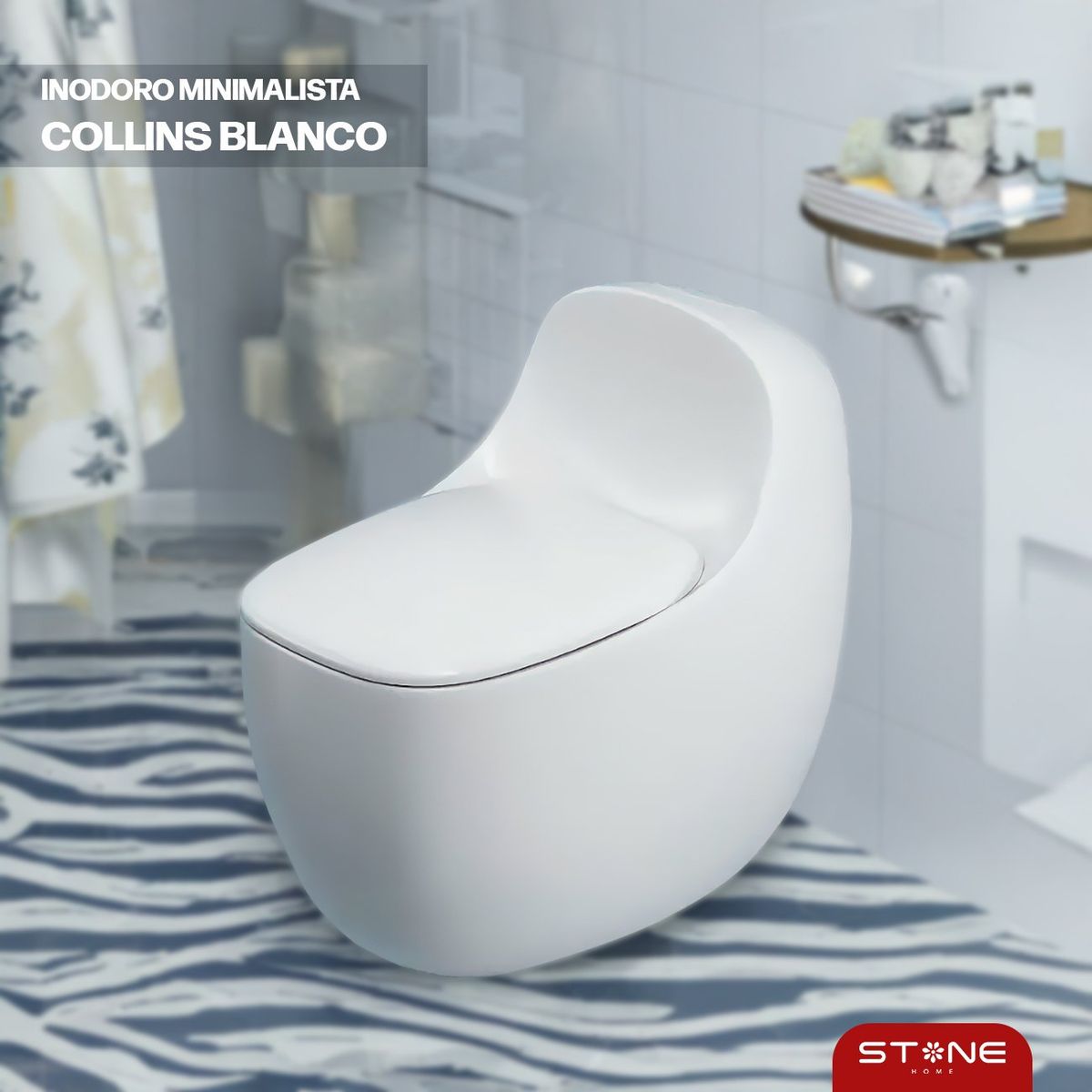 STONE - INODORO MINIMALISTA COLLINS BLANCO STONE