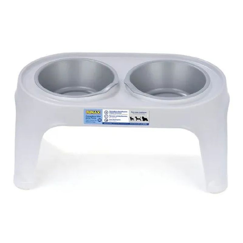 GENERICO - Comedero Alto P/Perros Medianos Gris Hielo - 70135005