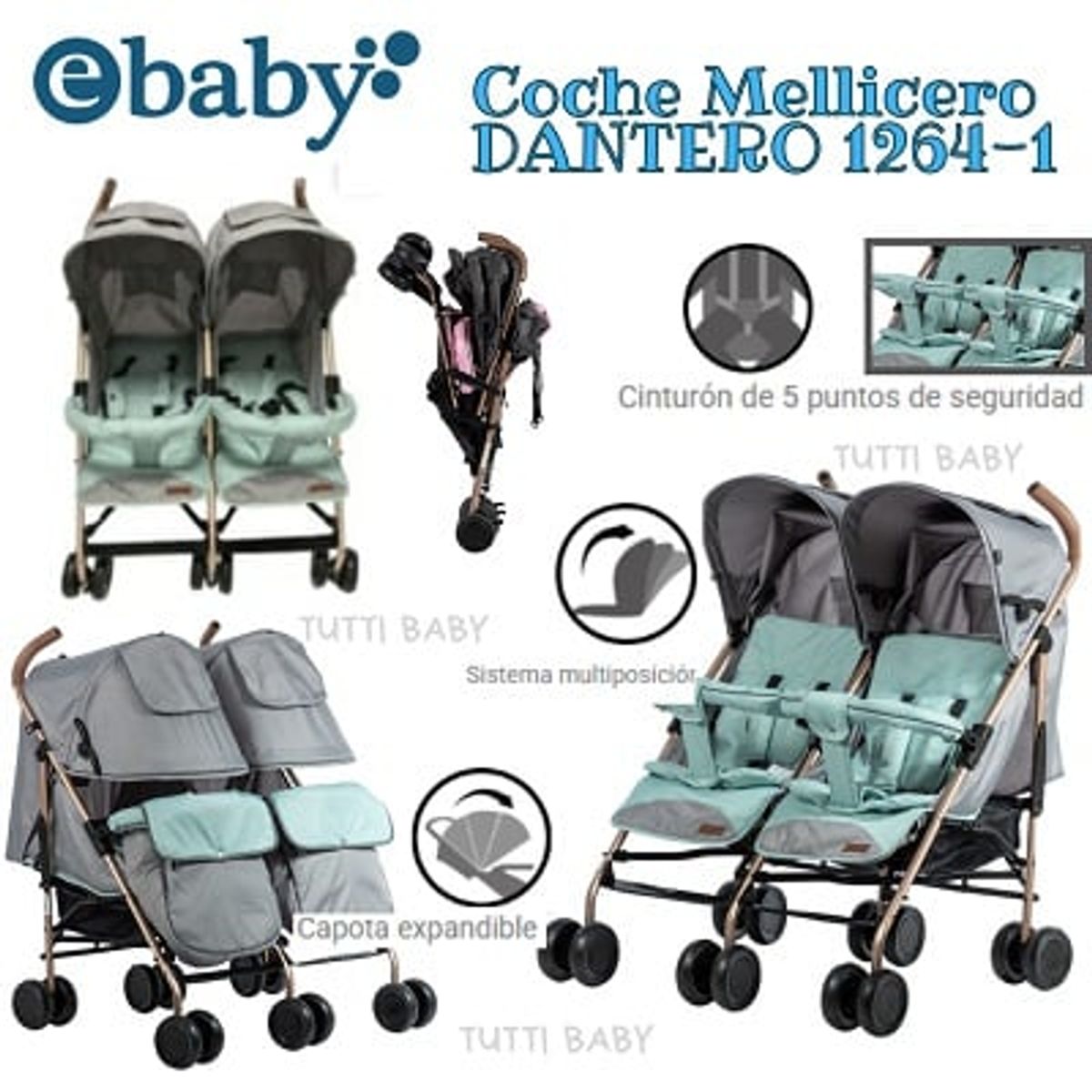 EBABY - COCHE MELLICERO EBABY DANTERO VERDE