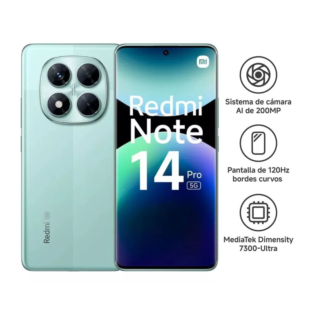XIAOMI - CELULAR XIAOMI REDMI NOTE 14 PRO 5G 256GB 8GB VERDE CORAL