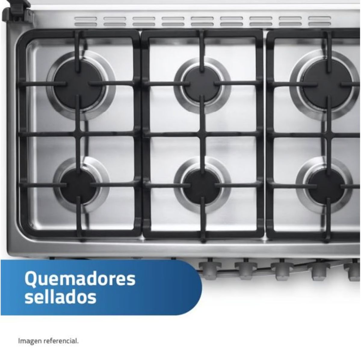 INDURAMA - Cocina Indurama 6 hornillas Cataluña Quarzo