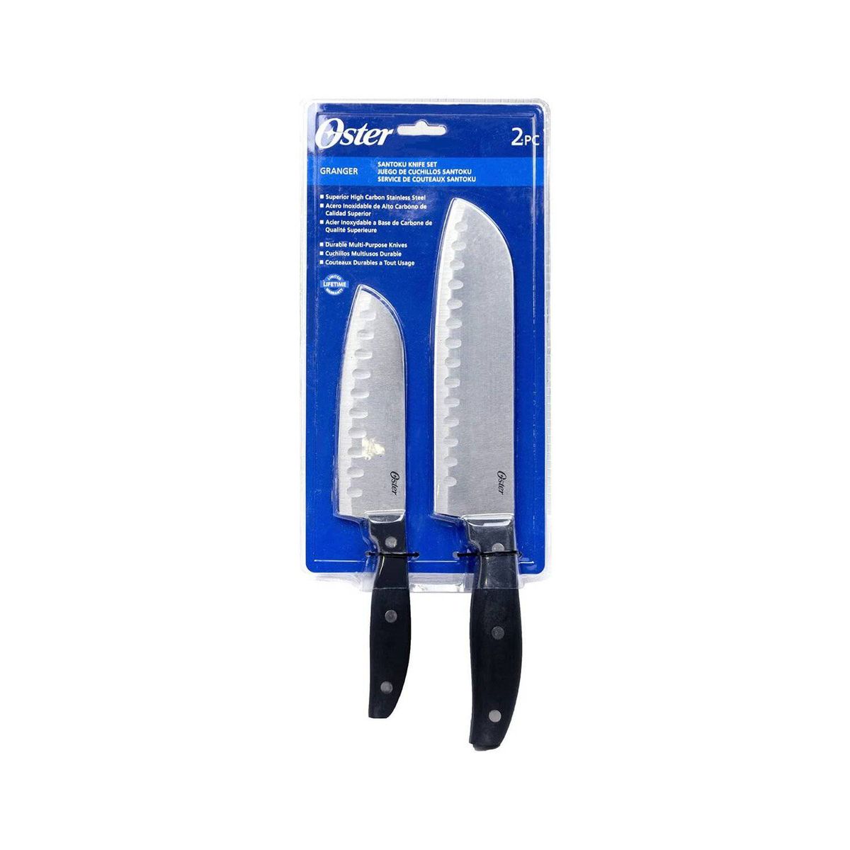 OSTER - Set de 2 Cuchillos Santoku Acero Inox. 75680-02