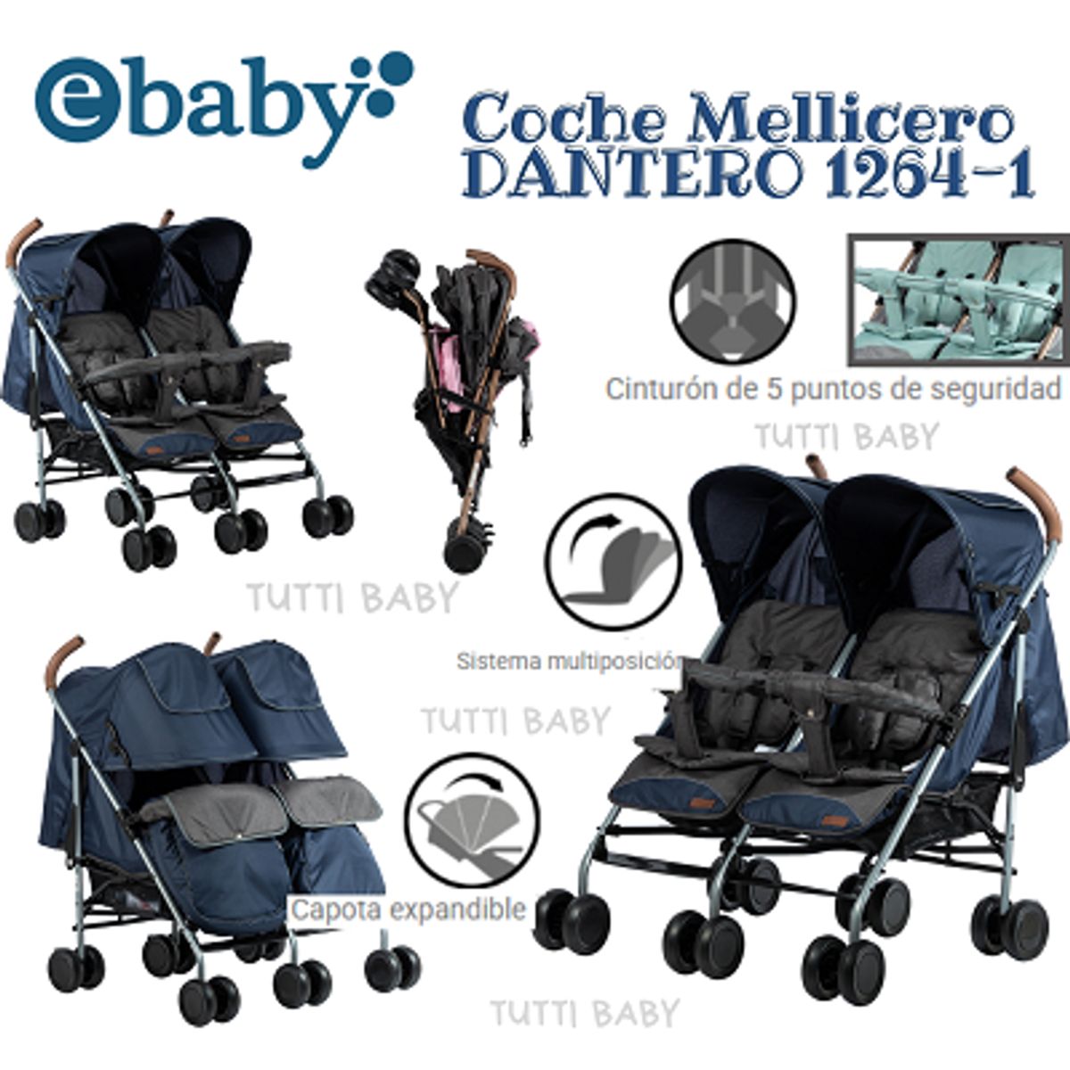 EBABY - COCHE MELLICERO EBABY DANTERO AZUL