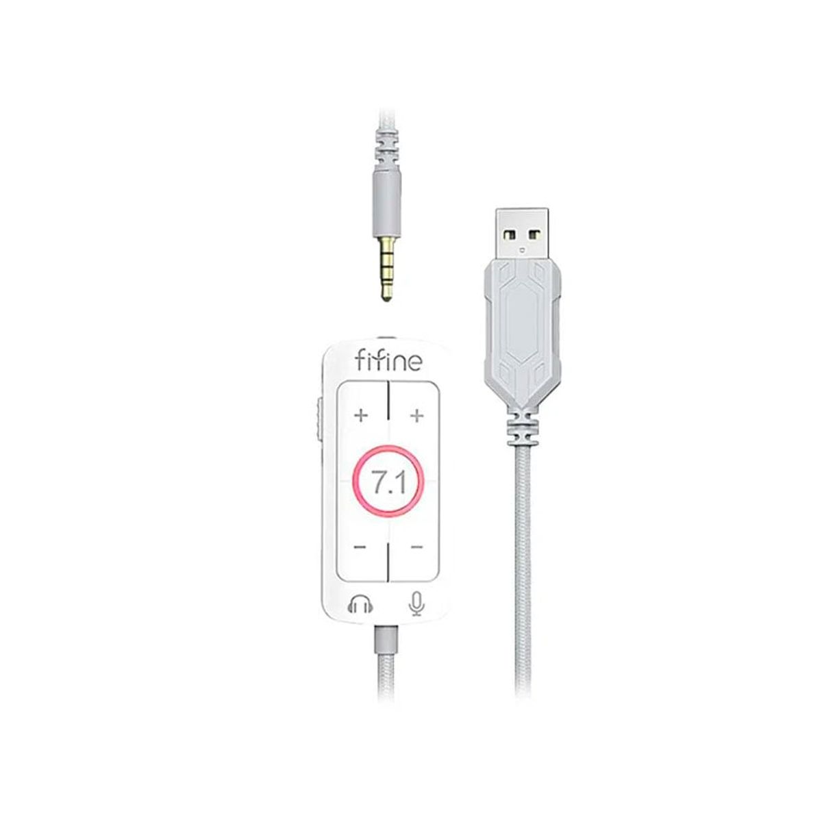 FIFINE - Auriculares Gamer Fifine H9 White  Sonido 7.1  RGB - Micrófono USB