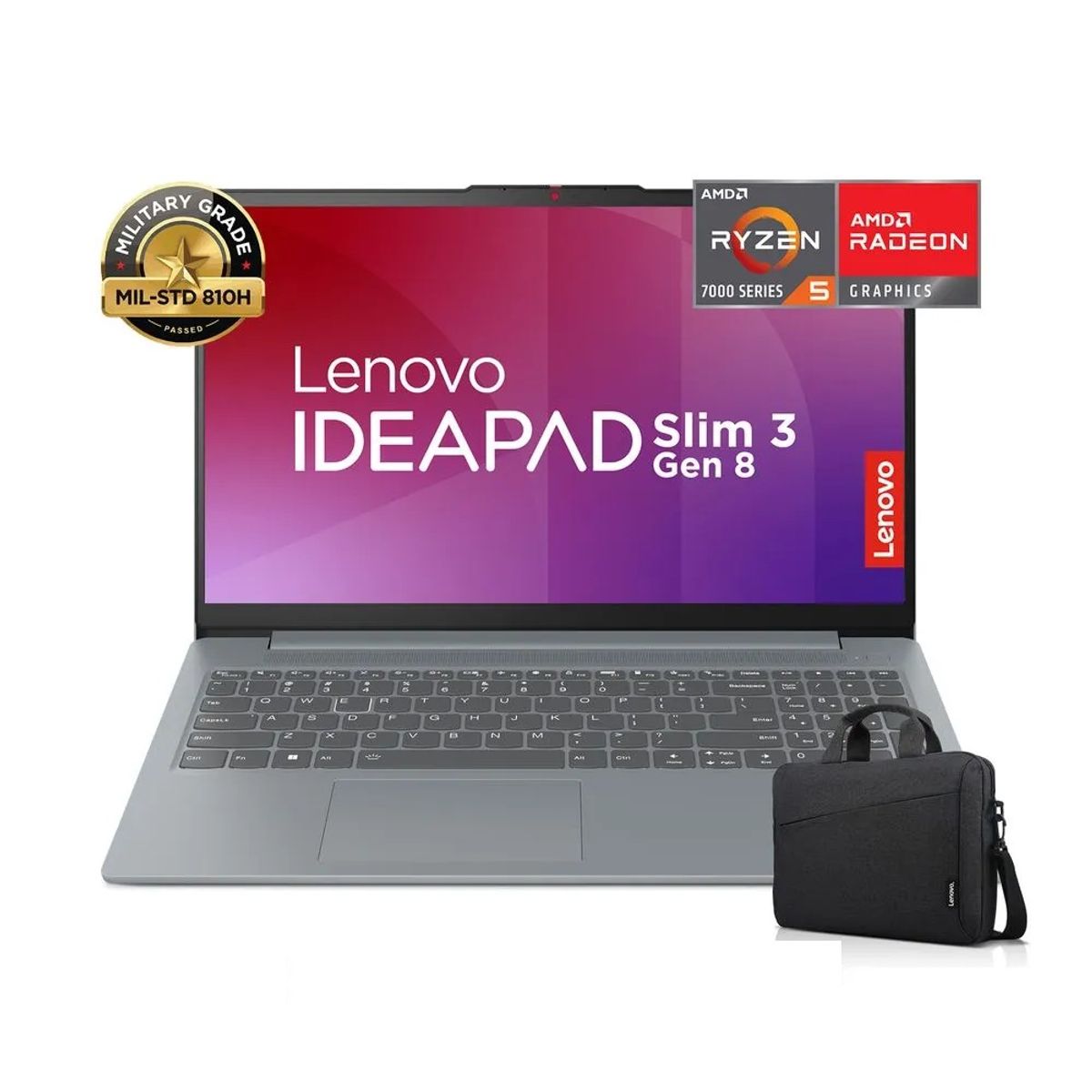 LENOVO - Laptop Lenovo Ideapad Slim 3 15AMN8 + MALETIN 15.6" AMD Ryzen 5 512GB SSD 8GB Grey