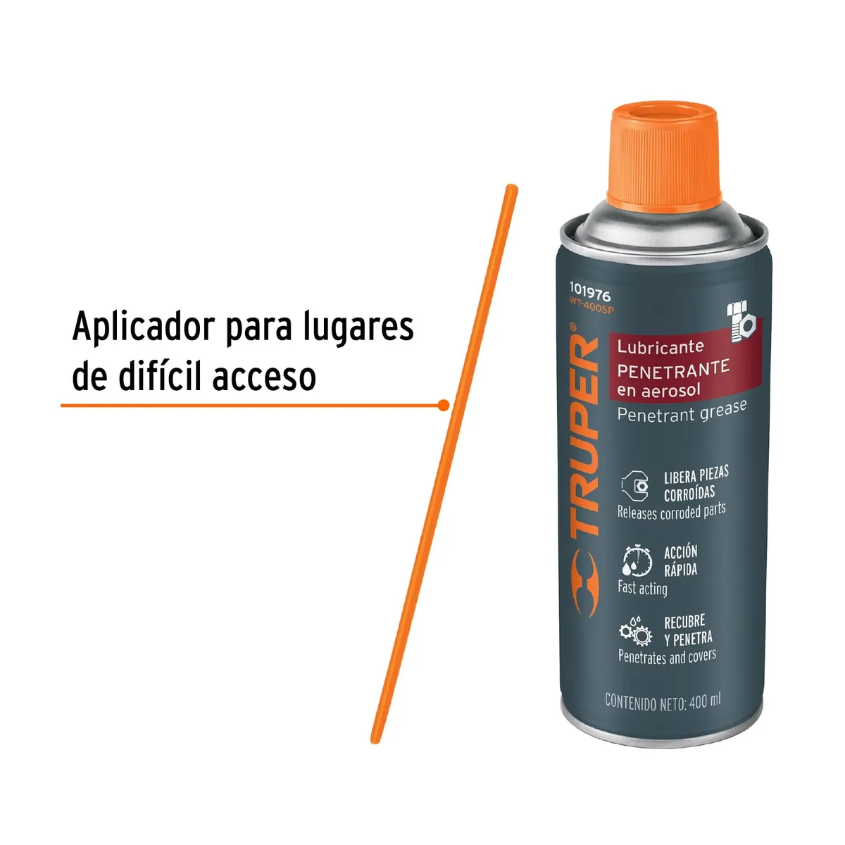 TRUPER - Lubricante de cadenas en aerosol 400 ml, Truper