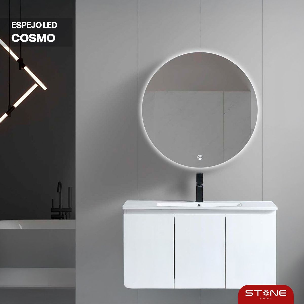 STONE - ESPEJO REDONDO LED  TACTIL COSMO 60X60 CM  STONE